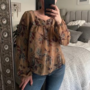 Xhilartion Tan Designed Top